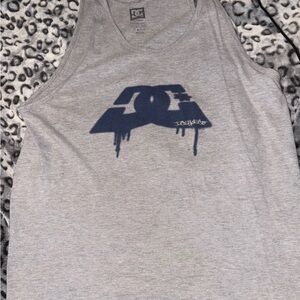DC Gray Tank Top with Blue Logo